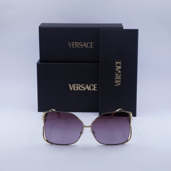 Versace VE2288 1002/6X Square Sunglasses – Gold/Violet Gradient - Picture 2 of 9